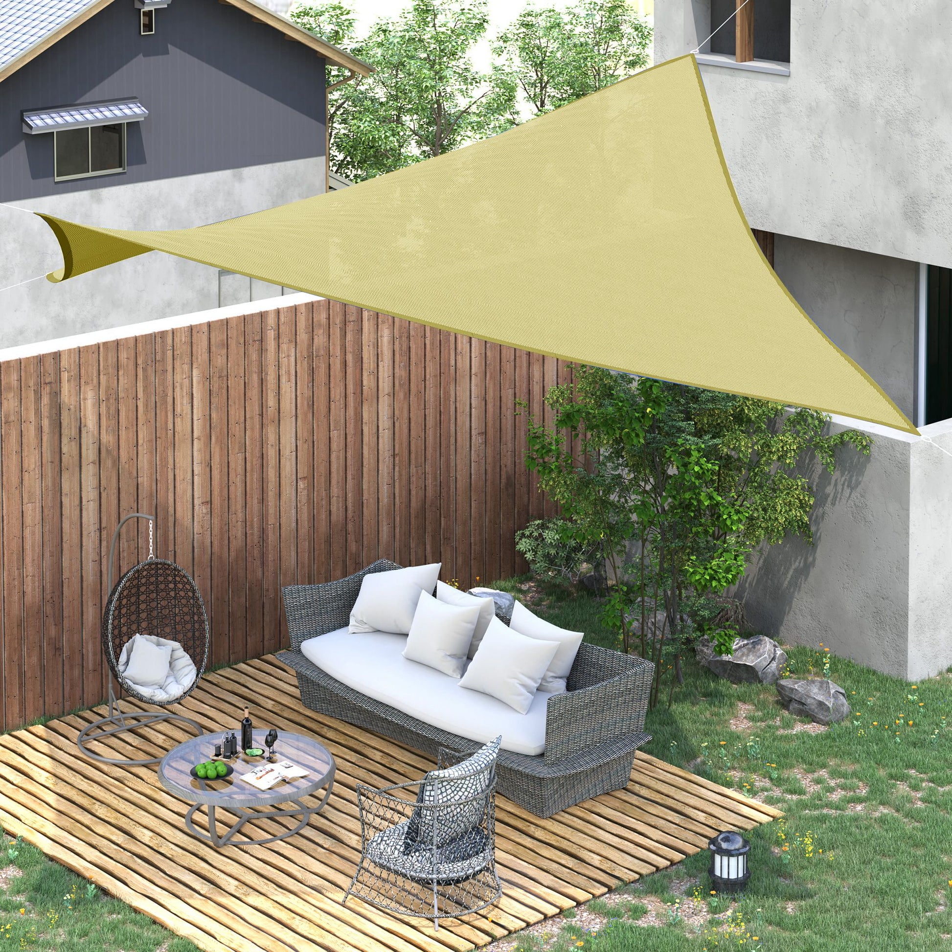 Toldo Vela De Sombra Cuadrado 3x3 M Con Anillo De Acero Inoxidable Arena_1