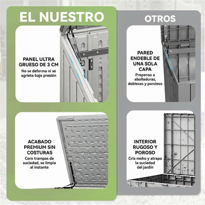 Outsunny Cobertizo De Jardín 940l Con Tapa Abatible 2 Puertas Cerradura Gris_5