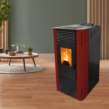 Fabricalor Estufa De Pellets Classic Plus 15 Burdeos Ventilada_0