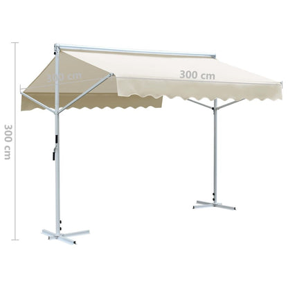 Vidaxl Toldo Independiente 3x3 M Color Crema_2