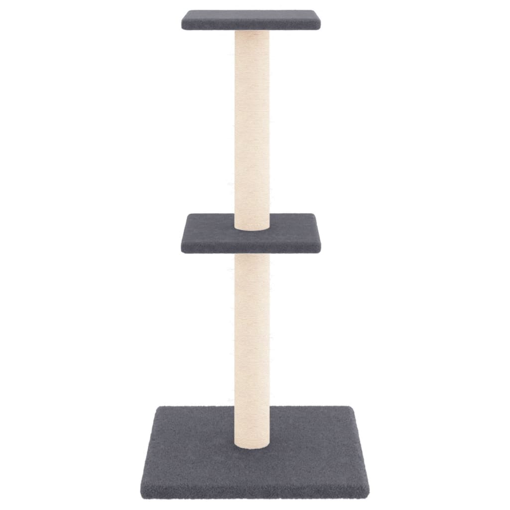 Rascador Para Gatos Con Postes De Sisal Gris Oscuro 73 Cm_2