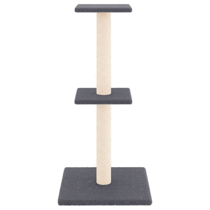 Rascador Para Gatos Con Postes De Sisal Gris Oscuro 73 Cm_2