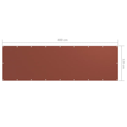 Vidaxl Toldo Para Balcón De Tela Oxford Terracota 120x400 Cm_4