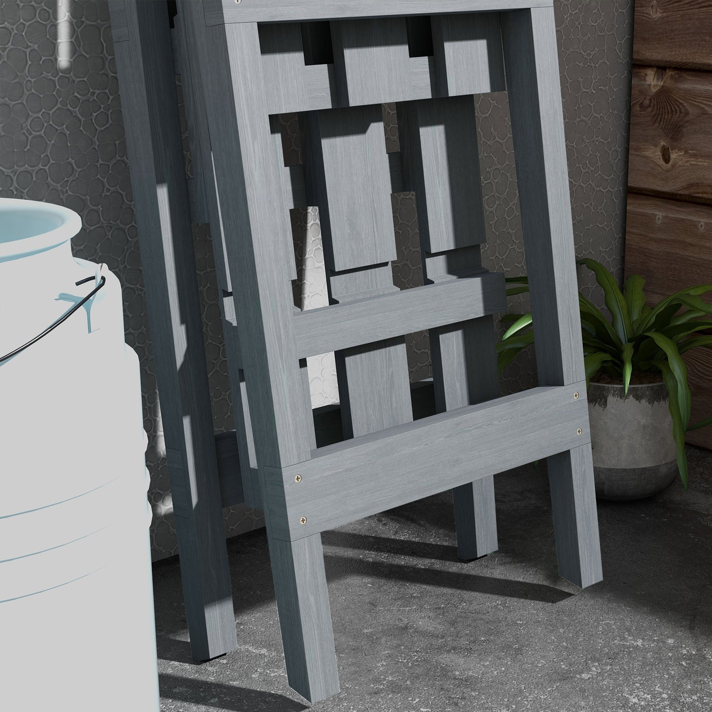 Outsunny Estantería Para Plantas De Madera Con Marco En A 100x36x112 Cm Gris_3