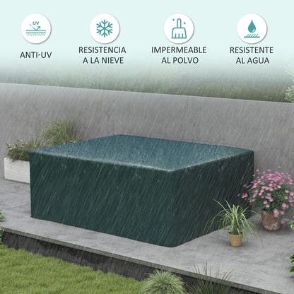 Outsunny Funda Protectora Para Muebles Rectangular 235x190x90 Cm Verde_3