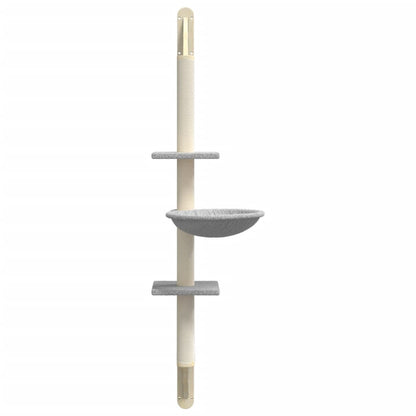 Vidaxl Árbol Rascador Para Gatos De Pared Gris Claro 142,5 Cm_3