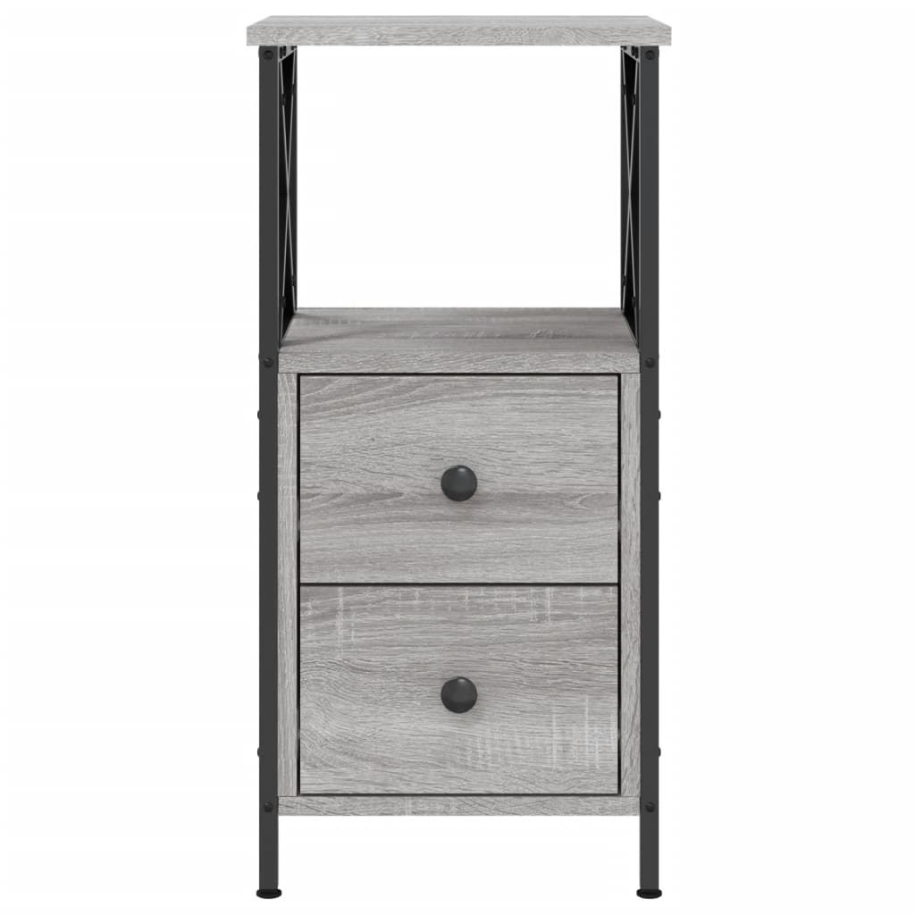 Mesita De Noche Madera De Ingeniería Gris Sonoma 34x35,5x70 Cm_4