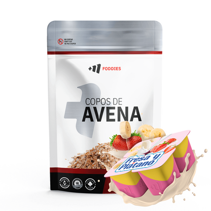 Copos De Avena Con Sabor - 800g - Fresa Banana - Alimentación Saludable - Masmusculo_0