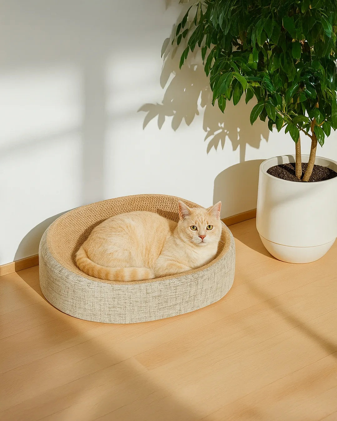 Rascador Para Gatos Caleta Tipo Cuenco 2 En 1 De Sisal Althea Living 13x43x43cm_3