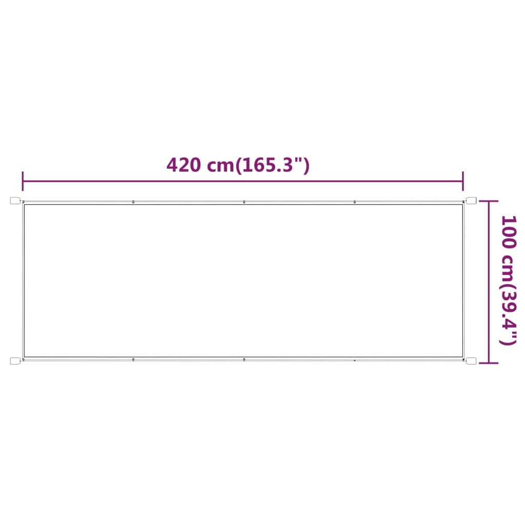 Vidaxl Toldo Vertical Blanco 100x420 Cm Tela Oxford_2