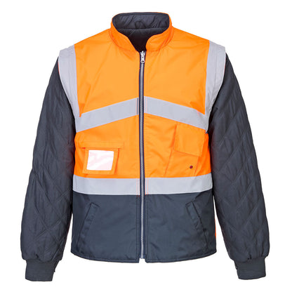 Parka 7 En 1 De Alta Visibilidad Transpirable Contrast Reversible / 4xl / Amarillo-marino_0