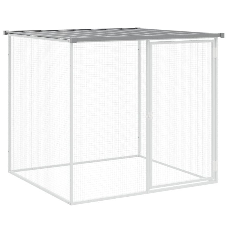 Vidaxl Gallinero Con Techo Acero Galvanizado Gris Claro 803x98x90 Cm_5