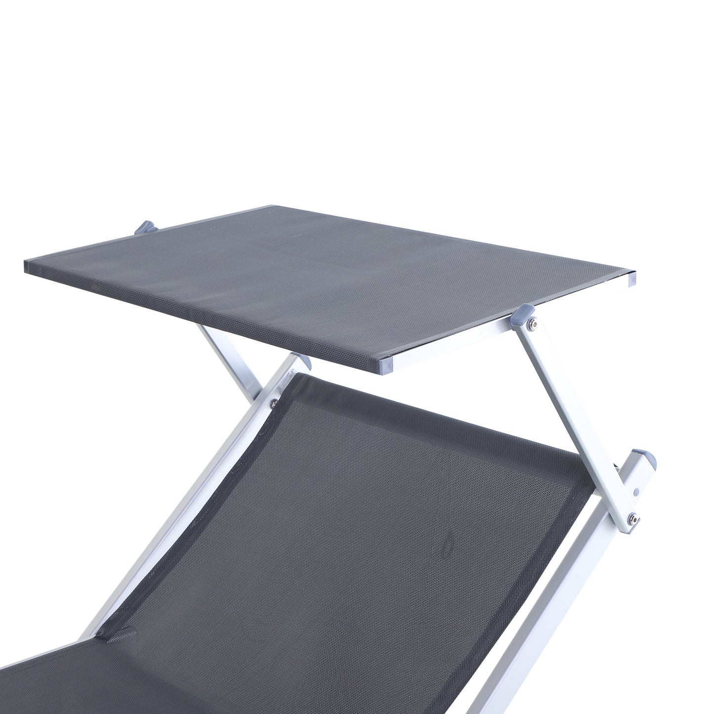 Outsunny Tumbona Reclinable Y Plegable Con Toldo 169x72x50/70cm Gris_3