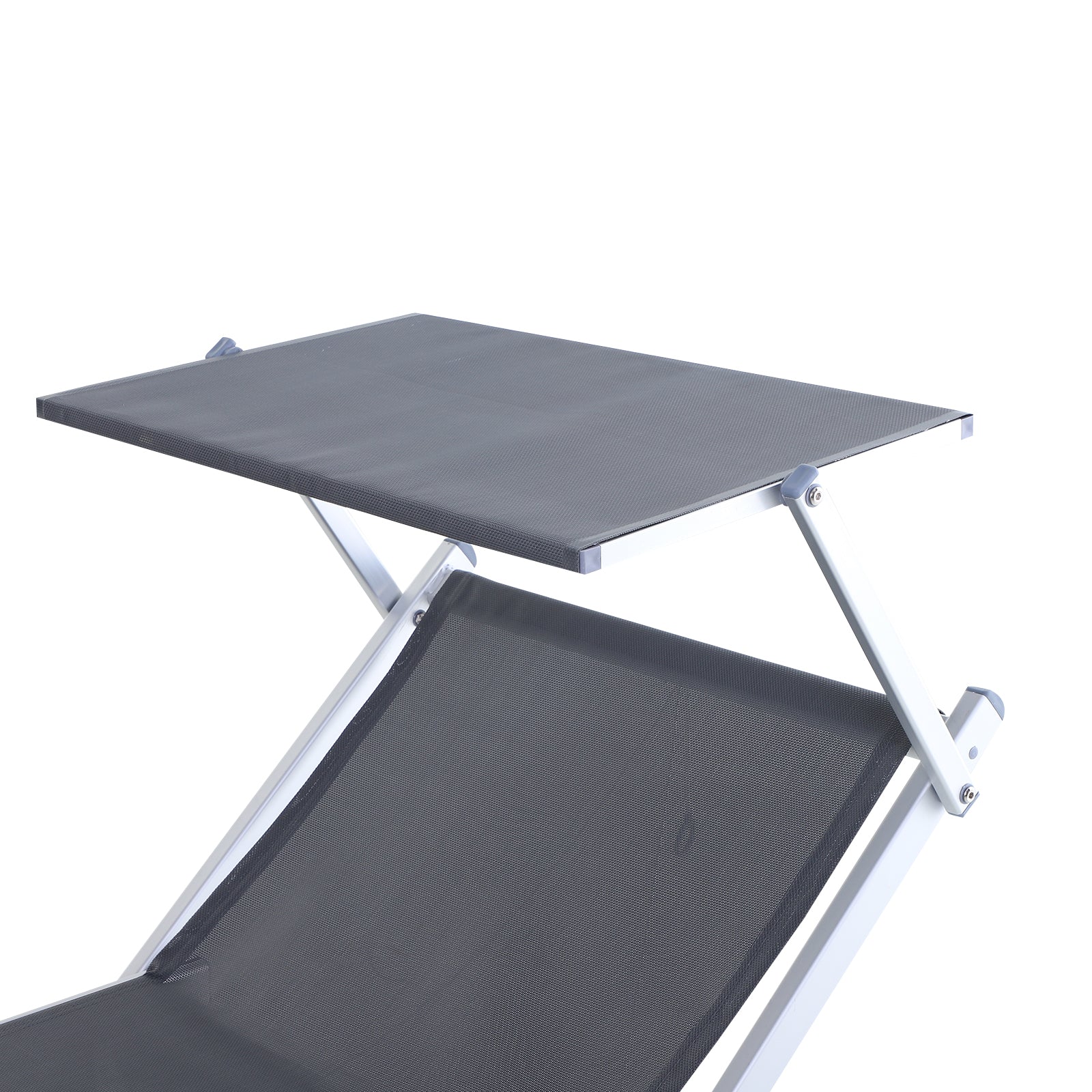 Outsunny Tumbona Reclinable Y Plegable Con Toldo 169x72x50/70cm Gris_3