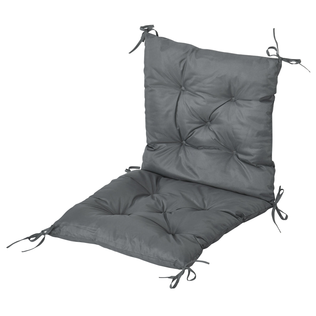 Cojines Para Sillas Outsunny Poliéster, Algodón Gris Oscuro 50x98x8 Cm_4