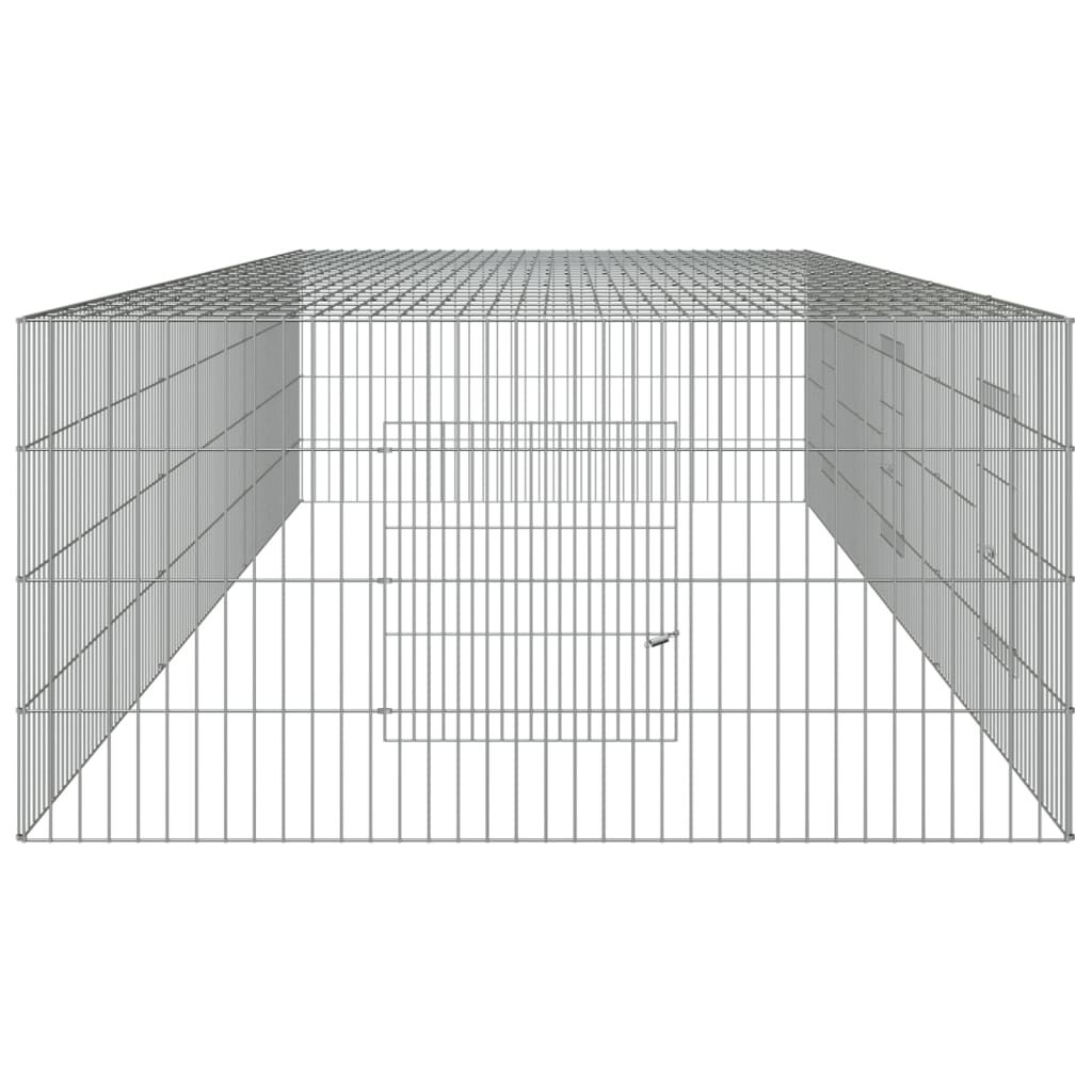 Vidaxl Jaula Para Conejos 3 Paneles Hierro Galvanizado 325x109x54 Cm_4