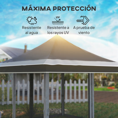 Outsunny Carpa Plegable 3,5x3,5x3 M Con 4 Mosquiteras Altura Ajustable Gris_5