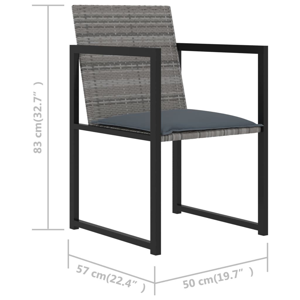 Vidaxl Set De Comedor Para Jardín 7 Pzas Cojines Ratán Sintético Gris_2