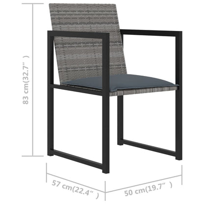 Vidaxl Set De Comedor Para Jardín 7 Pzas Cojines Ratán Sintético Gris_2