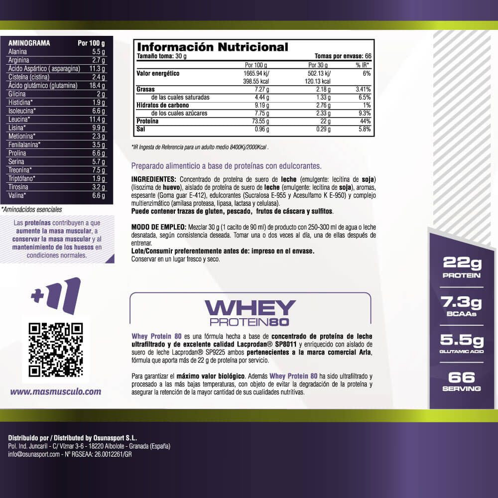 Whey Protein80 - 2 Kg - Caramelo Cremoso - Aumenta La Masa Muscular - Masmusculo_4