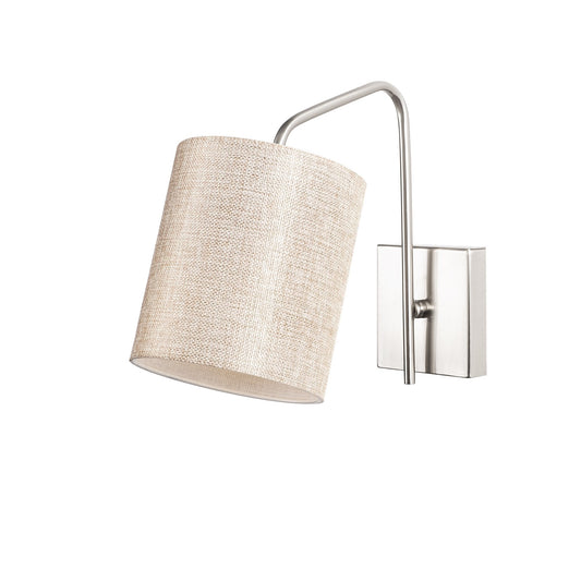 Aplique De Pared, Metal , Nickel crema, 14x27x24, Casquillo E 27 Max 40 W_0