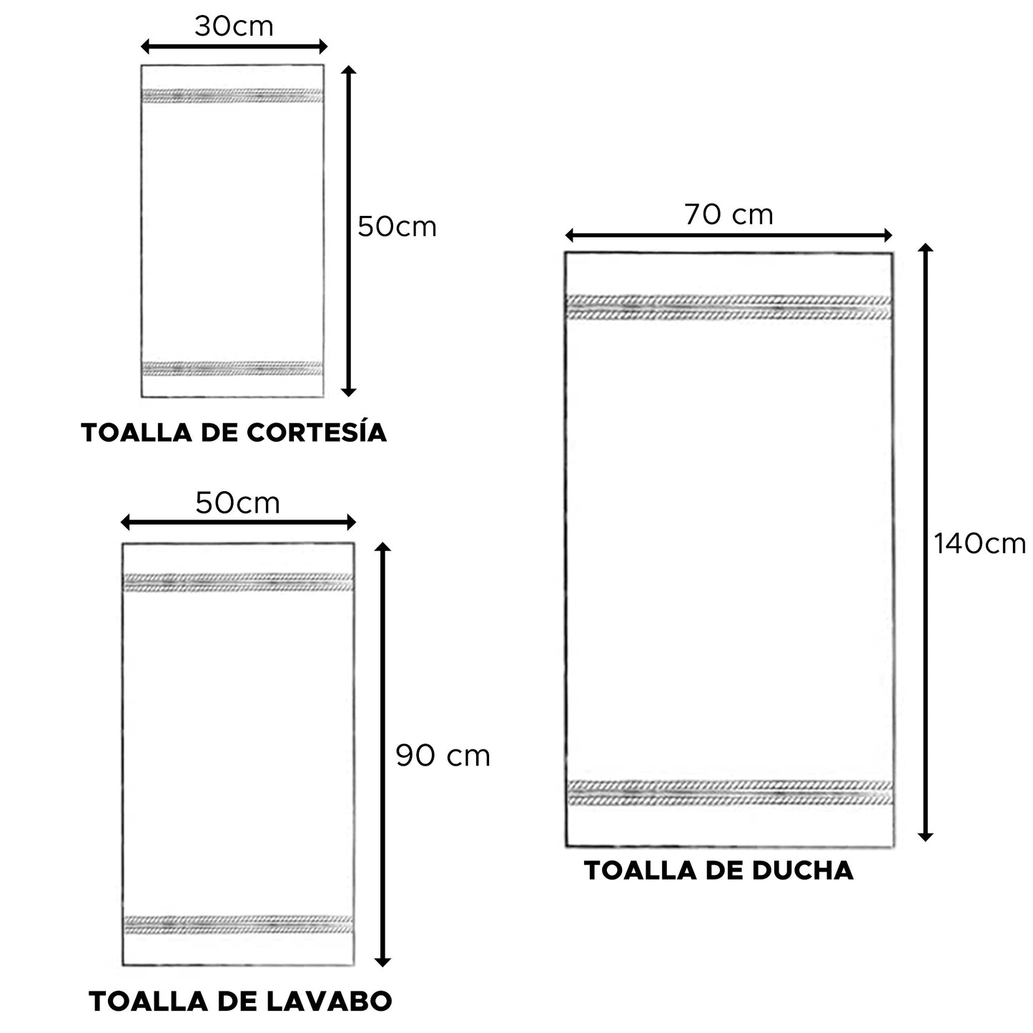 Juego De 4 Toallas De Baño: 2 Toallas De Lavabo 50x90 ; 2 Toallas De Ducha 70x140cm 450 Gr/m2 100% Algodón Beige_2