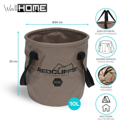 Cubo Plegable Con Asas Redondas Ø24x25cm 10l - Well Home_1