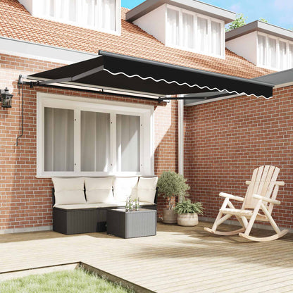 Toldo Retráctil Negro 300 X 250 Cm Tela Y Aluminio_2