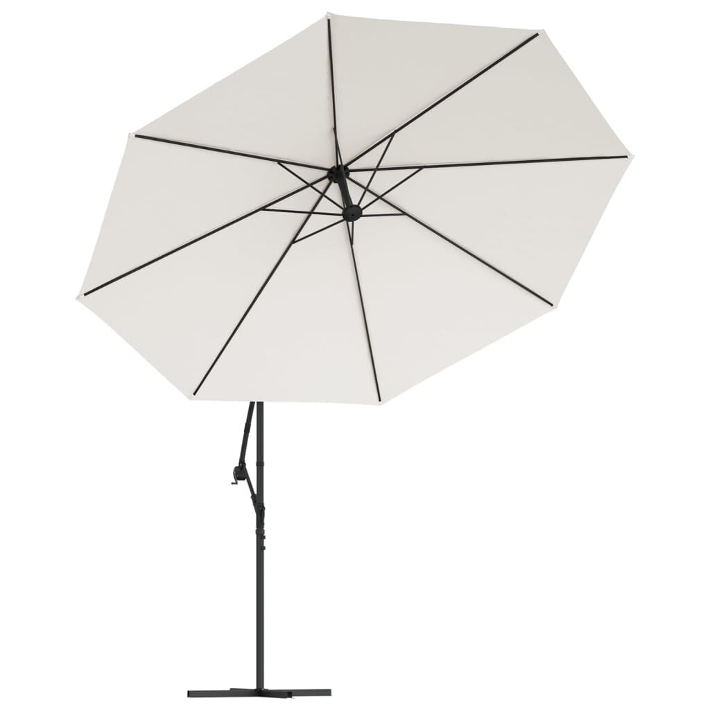 Vidaxl Sombrilla Voladiza 3,5 M Blanco Arena_3