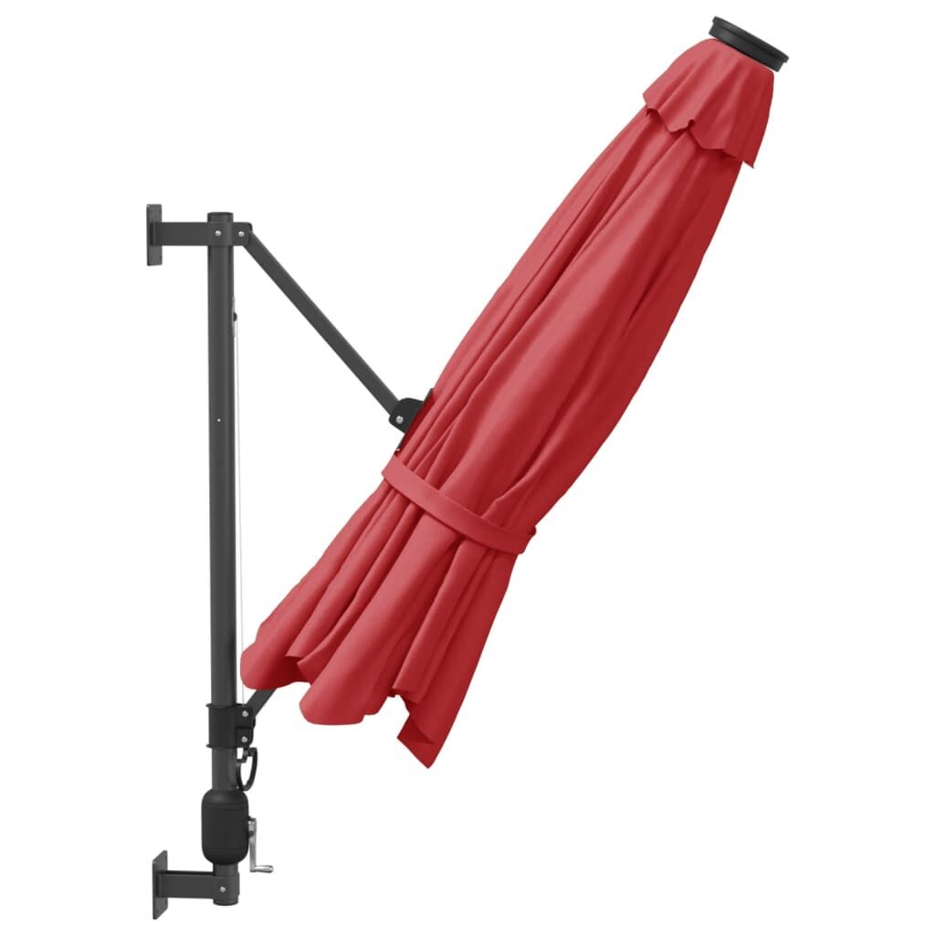 Vidaxl Sombrilla De Pared Con Led Rojo Brillante 290 Cm_4