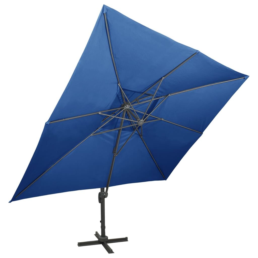 Vidaxl Sombrilla Jardín Voladiza Cubierta Doble Azul Celeste 400x300cm_1