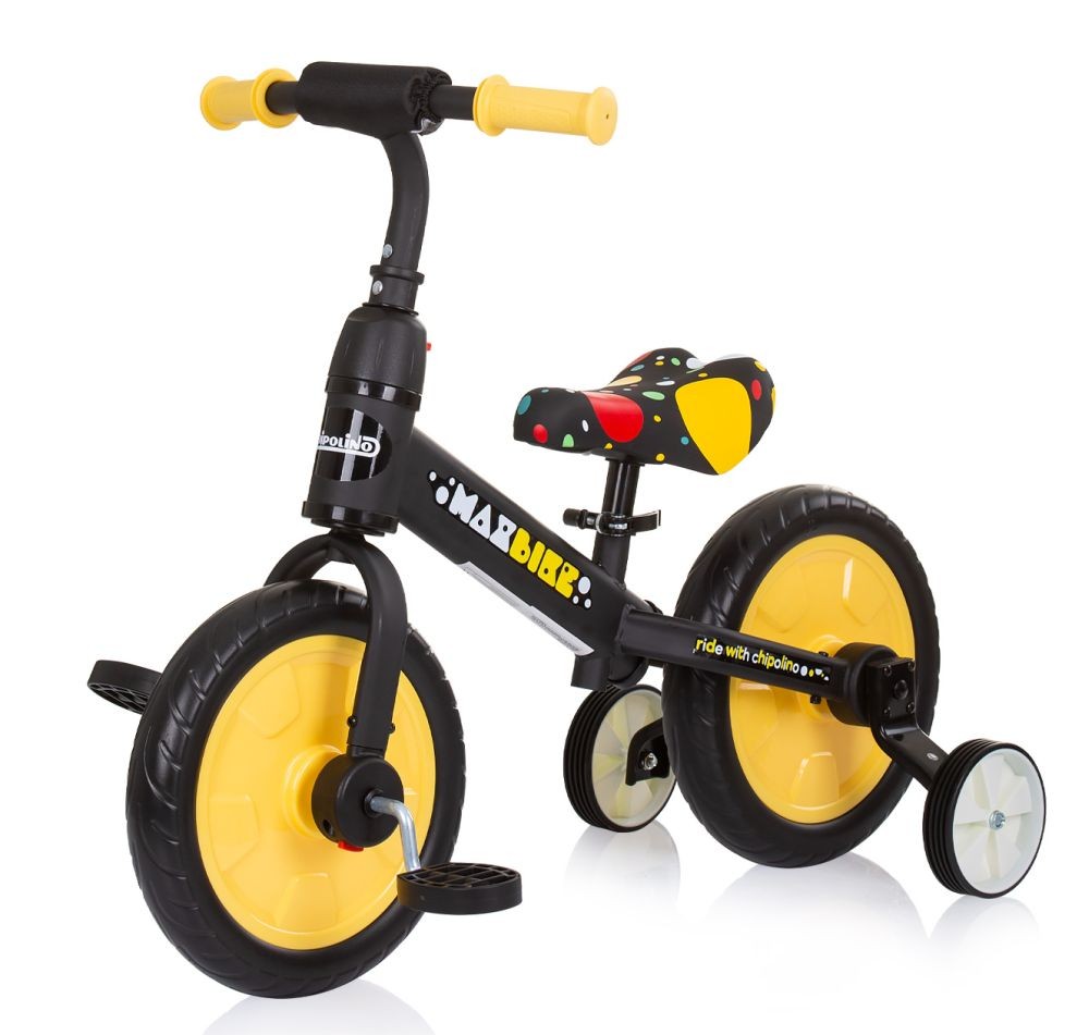 Bicicleta Infantil Con Pedales Y Ruedines Max Bike Yellow_0