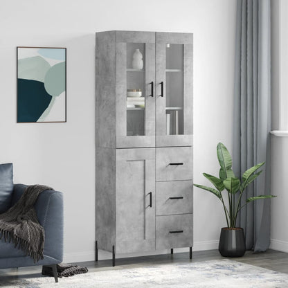 Aparador Alto Madera Contrachapada Gris Hormigón 69,5x34x180 Cm_5