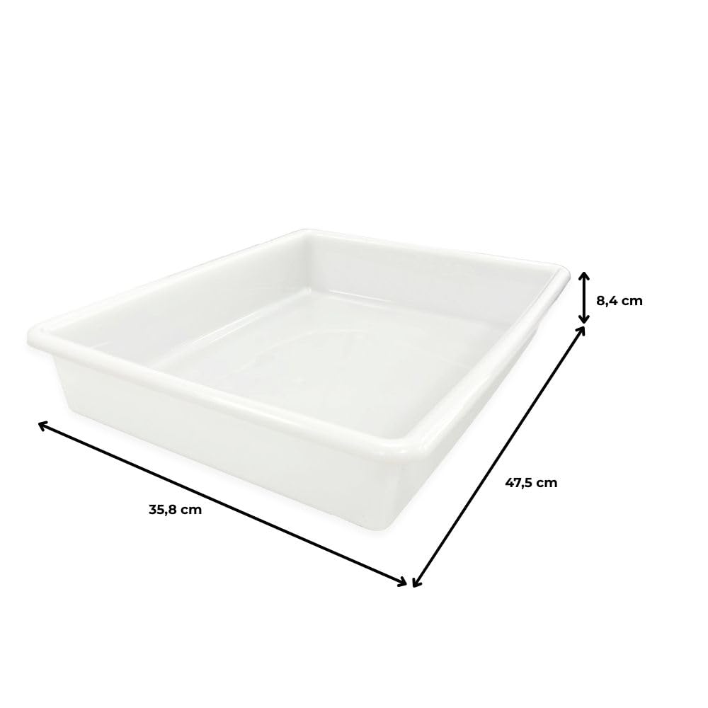 5 Bandejas Uso Alimentario: 10,7l Sin Bpa (47,5 X 35,8 X 8,4cm) - Cocinas, Restaurantes, Comedores, Hostelería, Catering_3
