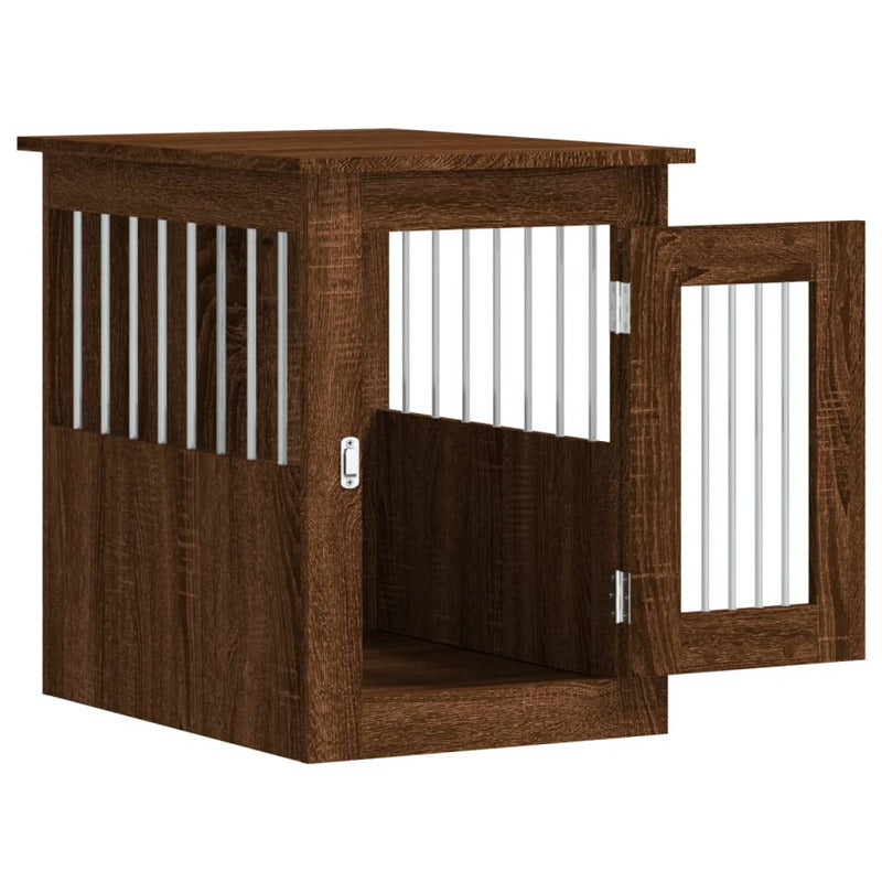 Vidaxl Jaula Para Perros Madera De Ingeniería Roble Marrón 45x62x59 Cm_5
