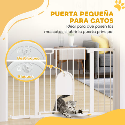 Pawhut Barrera De Seguridad Para Escaleras Y Puertas 75-131 Cm Blanco_5