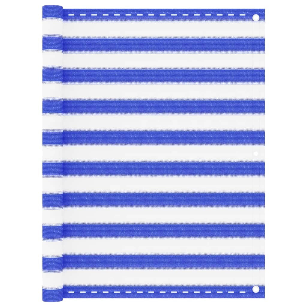 Vidaxl Toldo Para Balcón Hdpe Azul Y Blanco 120x300 Cm_0