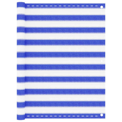 Vidaxl Toldo Para Balcón Hdpe Azul Y Blanco 120x300 Cm_0