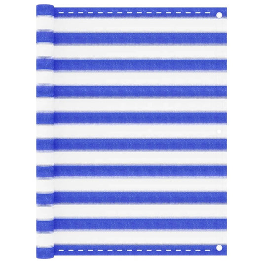 Vidaxl Toldo Para Balcón Hdpe Azul Y Blanco 120x300 Cm_0