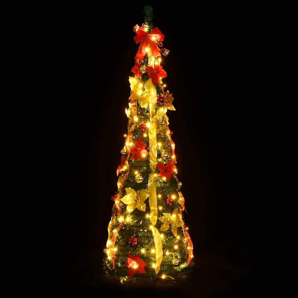 Vidaxl Árbol De Navidad Artificial Desplegable 150 Led Verde 180 Cm_1