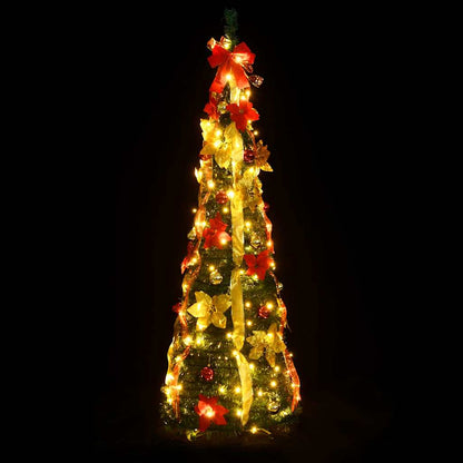 Vidaxl Árbol De Navidad Artificial Desplegable 150 Led Verde 180 Cm_1