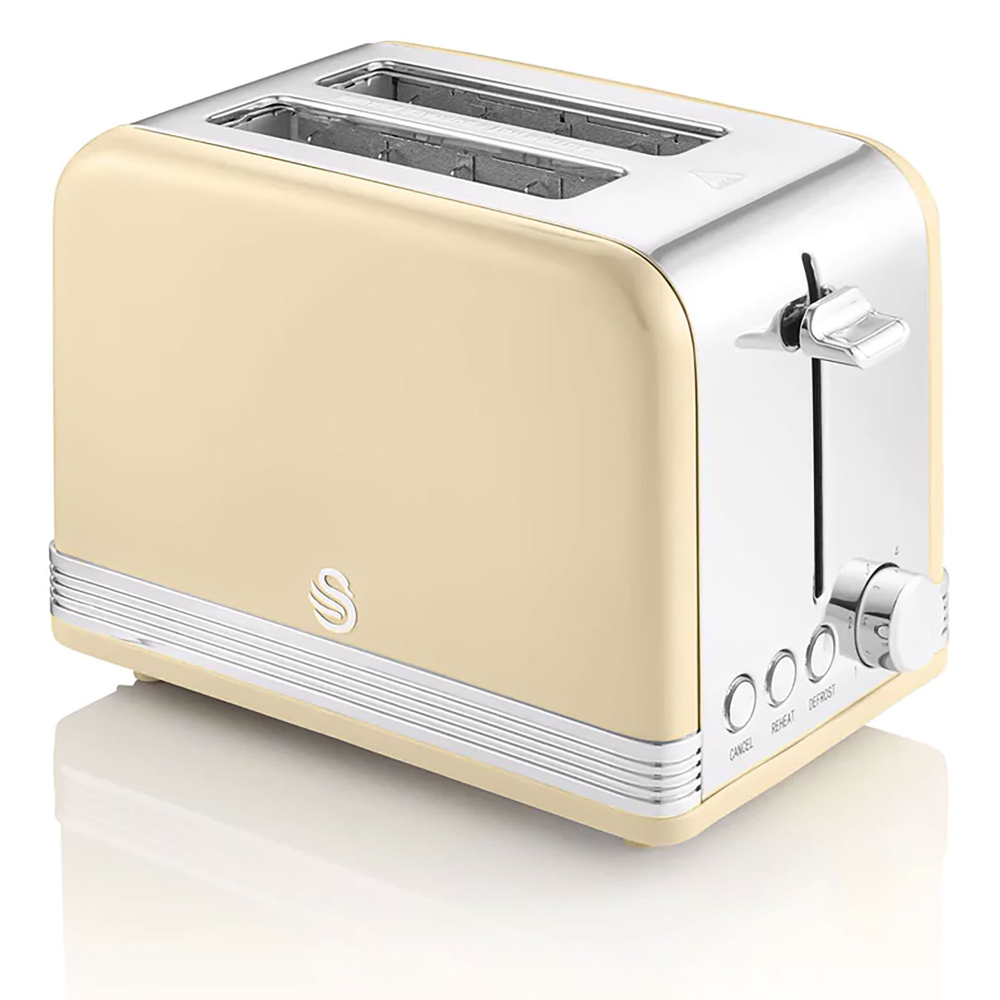 Set Desayuno Retro Hervidor De Agua 1,8 L Inalámbrico, Tostadora 2 Rebanadas Anchas, Vintage Swan Stp7050cneu Crema_5