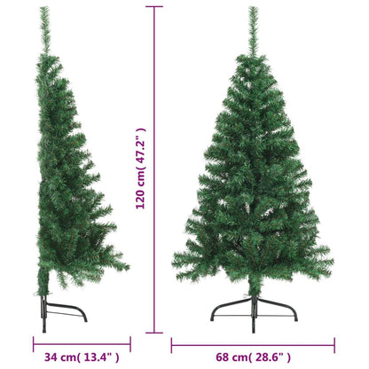 Vidaxl Medio Árbol De Navidad Artificial Con Soporte Pvc Verde 120 Cm_2