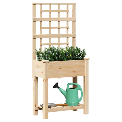 Macetero De Jardín Beige 71 X 38 X 152 Cm Madera De Pino Sólido_2