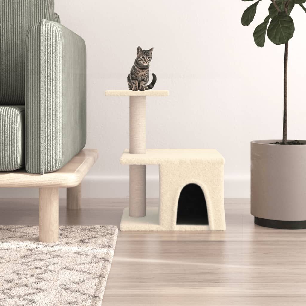 Vidaxl Rascador Para Gatos Con Postes De Sisal Color Crema 48 Cm_1