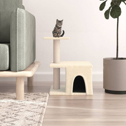 Vidaxl Rascador Para Gatos Con Postes De Sisal Color Crema 48 Cm_1