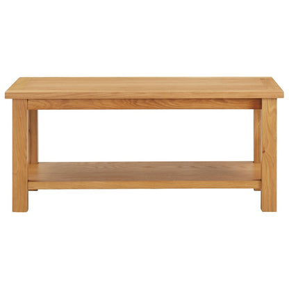 Mesa De Centro De Madera Maciza De Roble 110x55x40 Cm_0