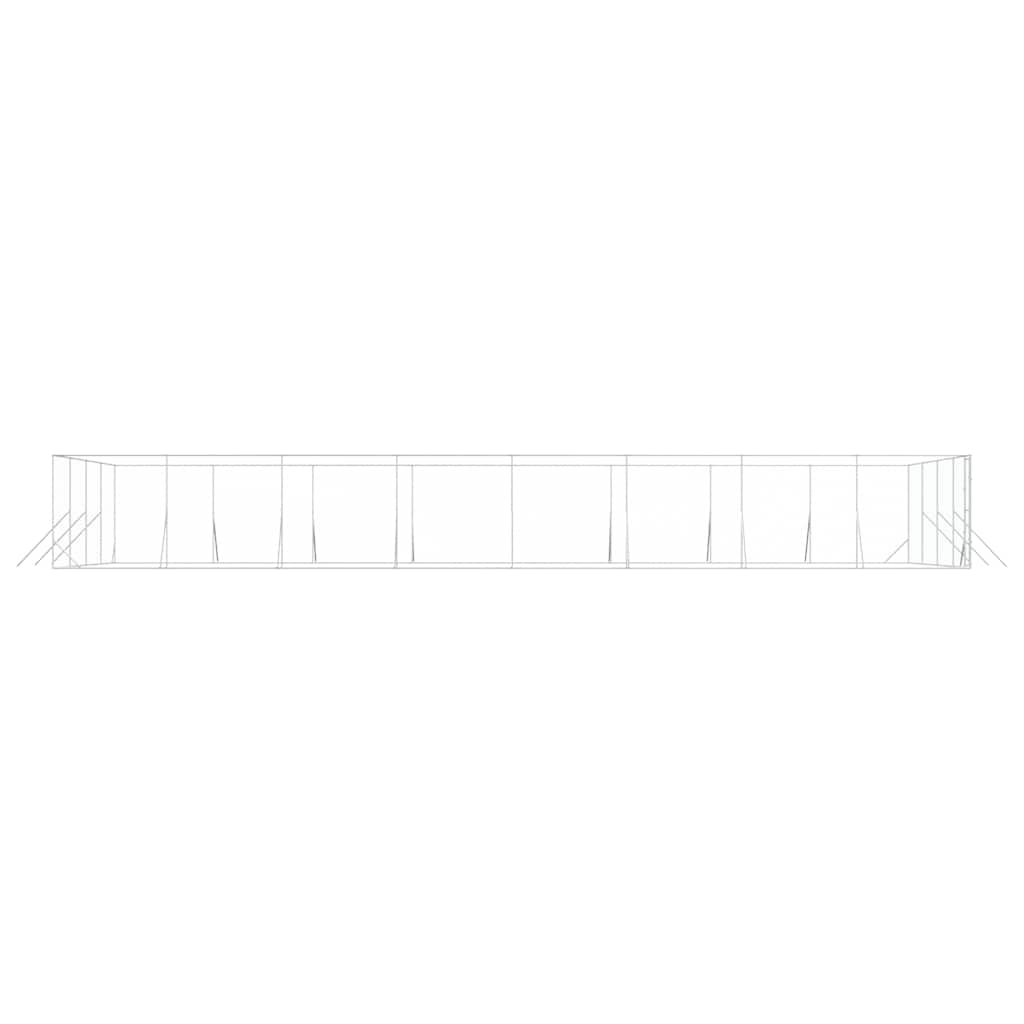 Perrera De Exterior Acero Galvanizado Plateado 8x16x2 M_5