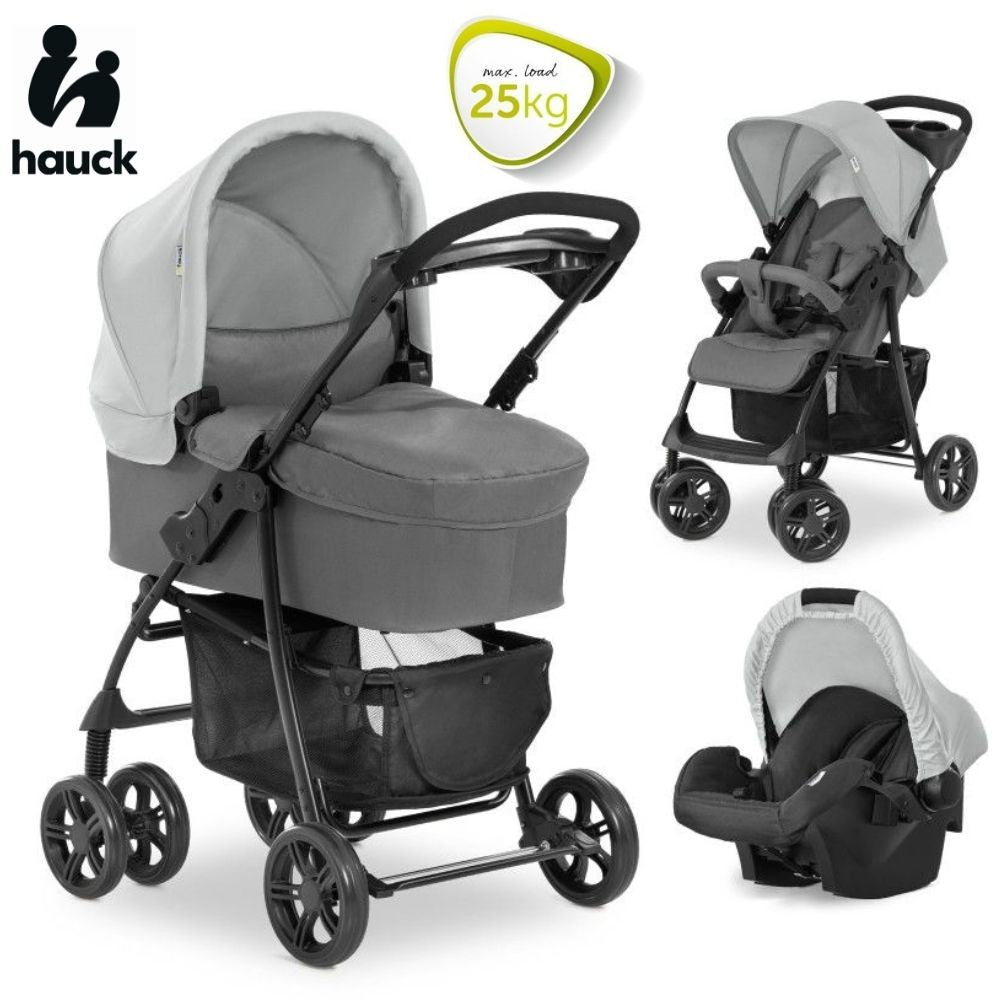 Carrito De Bebé Shopper Trío Hasta 22 Kg Capazo Duro Gris_0