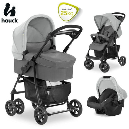 Carrito De Bebé Shopper Trío Hasta 22 Kg Capazo Duro Gris_0